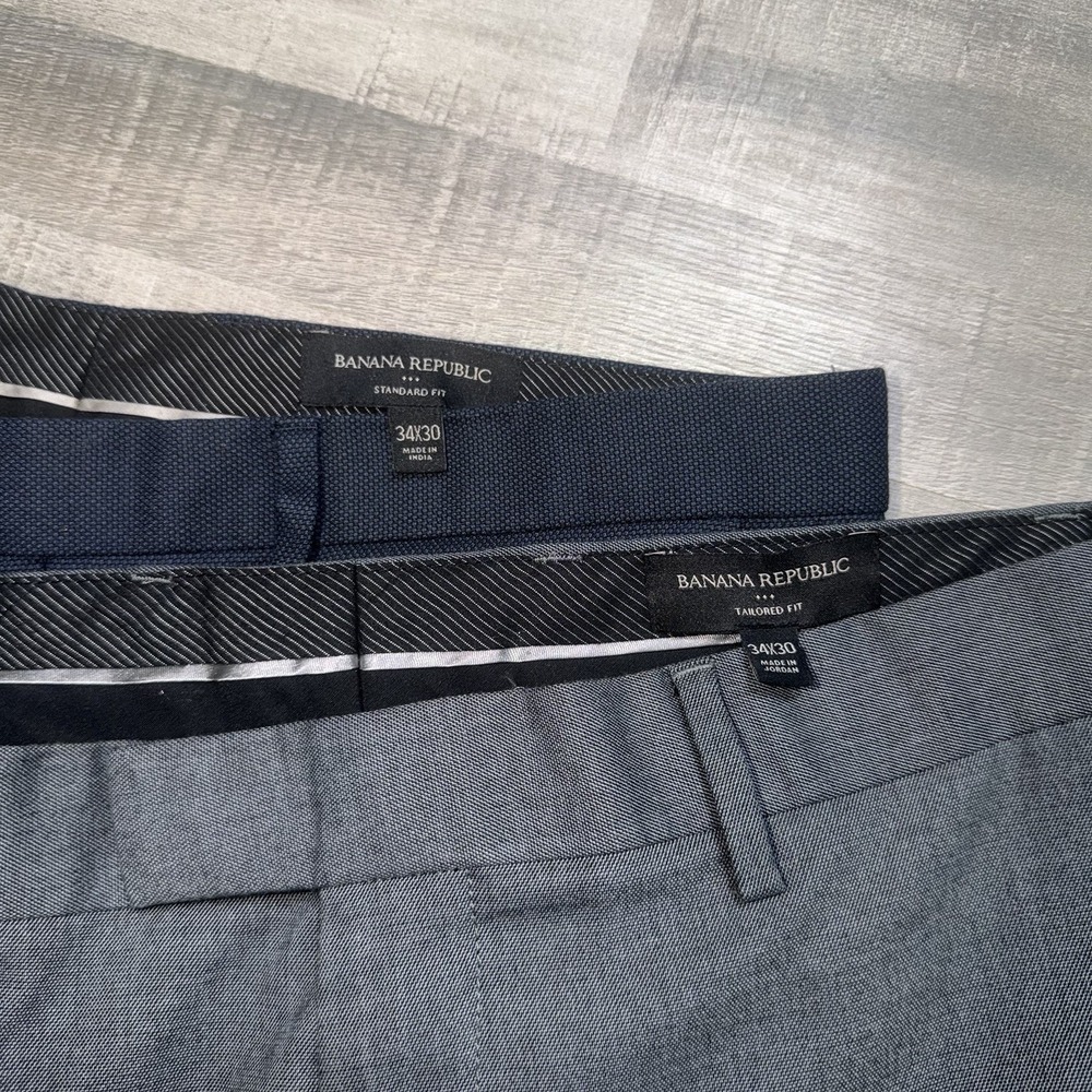 Banana Republic Pants Mens 34x30 Navy&gray Tailored Trousers Office Work